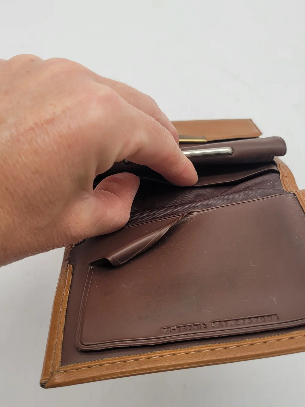 1980s bifold SecretaryStyle Vinyl Wallet Fold Out ID Sleeves AAA Promo Vitronic